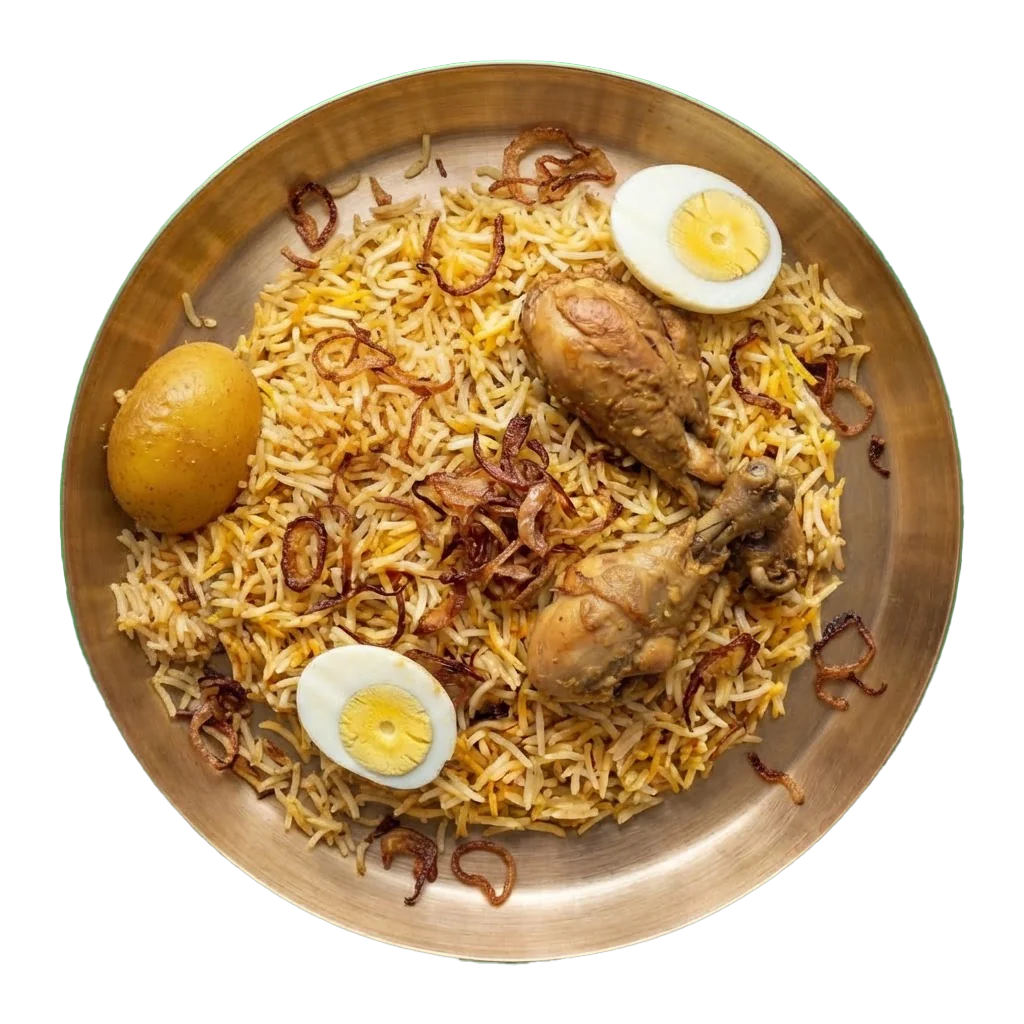 Kolkata Chicken Biryani, $15.99 · 14th Mon Photo: Kolkata Chicken Biryani, top view